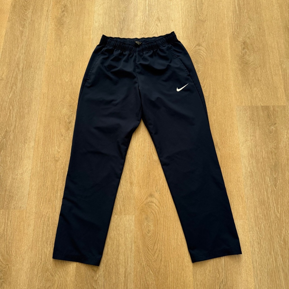 VTG Nike Dri-FIT Training Pants Mens Large Navy Blue Straight Leg Athletic Y2K